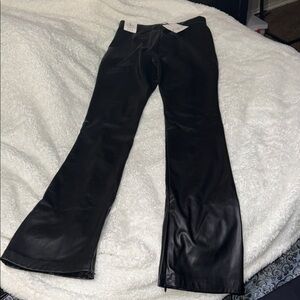 Zara Sleek Black Leatherette Trousers (Leggings)